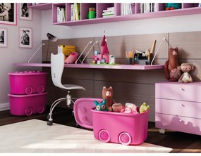 Różowy plastikowy pojemnik dziecięcy 58x39x32 cm Funny Box – KIS