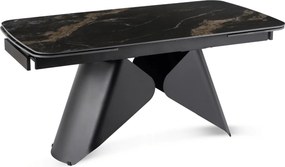 Ceramiczny stół z rozkładanym blatem Verona 160-240 cm, czarny marmur/czarny