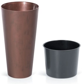 Donica ogrodowa Tubus Slim Beton Effect 28cm stal kortenowa PROSPERPLAST
