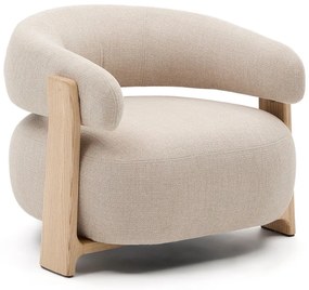 Beżowy fotel z tkaniny szenilowej Granite – Kave Home