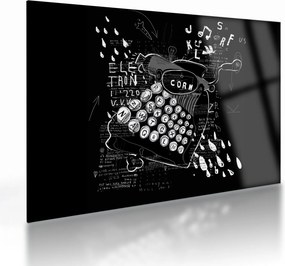 Obraz na szkle - Rysunek w stylu Banksy (70x50 cm)
