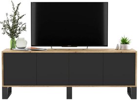 Szafka rtv dąb wotan + czarny C7-B77