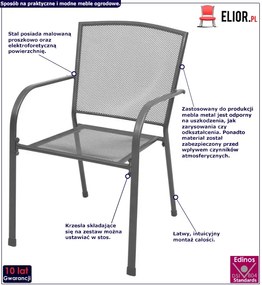 Zestaw metalowych krzeseł ogrodowych - Malibev