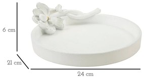 Taca dekoracyjna z żywicy polimerowej ø 21 cm Magnolia – Mauro Ferretti