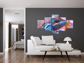 Obraz - Kolorowy kameleon (125x70 cm)
