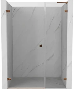 Mexen Lunar-B L drzwi prysznicowe uchylne lewe 110 cm, transparent, różowe złoto - 832SL-110-050-60-00-L