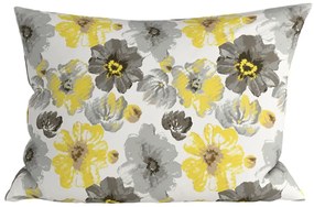 Zestaw 2 sztuk dekoracyjnych poszewek na poduszkę z mikrofibry FEONELLE 50x70 cm, żółto-szara