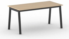Stół konferencyjny do biura PRIMO BASIC, 160x80 cm, czarna podstawa, buk