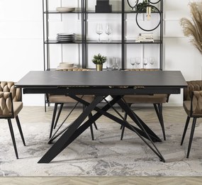 Rozkładany stół z ceramicznym blatem Maxime 160-240 cm czarny marmur