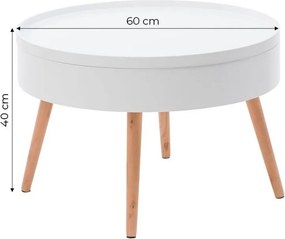 Okrągły stolik kawowy ze schowkiem Selfor 0210