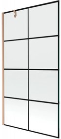 Mexen Next parawan nawannowy 1-skrzydłowy 100 x 150 cm, czarny wzór, miedź szczotkowana - 895-100-000-00-77-65