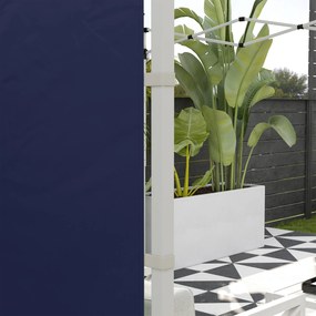 Outsunny Zasłony Pawilonu, 2 Sztuki, Do Pawilonów Ogrodowych 3x6m lub 3x3m, Z Oknami i Drzwiami, Niebieski