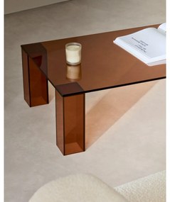 Brązowy szklany stolik 60x140 cm Adularia – Kave Home