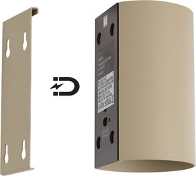 Nowoczesna lampa ścienna taupe z LED, 3-stopniowo ściemnialna i akumulatorowa - Sabbir