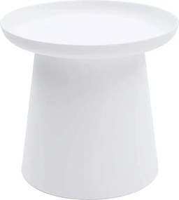 Okrągły stolik kawowy z polipropylenu, biały, 50x50x46 cm - IBIZA