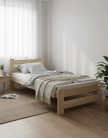 Pojedyncze łóżko drewniane z materacem 80x200 C9-M88