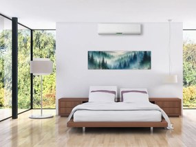 Obraz - Leśny krajobraz z mgłą (170x50 cm)