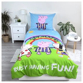Bawełniana fluorescencyjna pościel dziecięca jednoosobowa 140x200 cm Peppa Pig – Jerry Fabrics