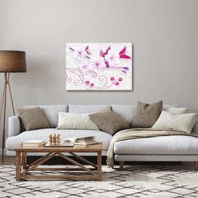 Obraz gałązki z kwiatami (70x50 cm)