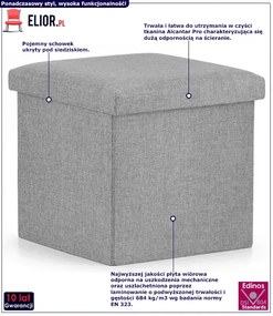 Szara kwadratowa pufa otwierana R9-C28