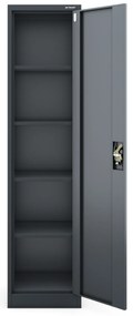 Biurowa szafa metalowa na akta ALEX, 450 x 1850 x 400 mm, antracyt