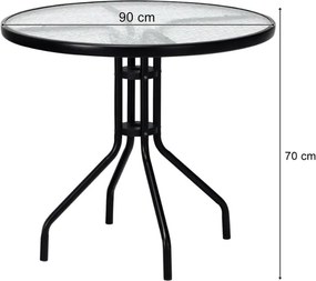Zestaw ogrodowy TREGO ISLAND - 4 krzesła i okrągły stół ø 90 cm, beżowy