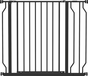PawHut Bramka dla psów, montaż na zacisk, regulowana długość, stal/ABS, 75-95 x 76 cm, czarna