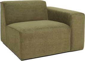 Zielony końcowy moduł sztruksowej sofy Scandic Sting, 101 cm, prawostronny