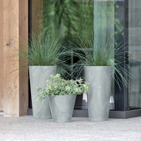 Donica ogrodowa wysoka Tubus Slim Beton Effect 57 cm antracytowy PROSPERPLAST