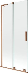 Mexen Velar L parawan nawannowy 2-skrzydłowy rozsuwany 90 x 150 cm, transparent, miedź szczotkowana - 896-090-003-01-65