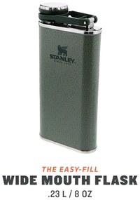 Zielona piersiówka ze stali nierdzewnej 230 ml Easy-Fill width mouth Flash – Stanley