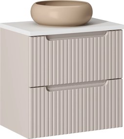 Szafka 2 szuflady Nova 60 cm z umywalką Wiki, kaszmir mat/biały mat