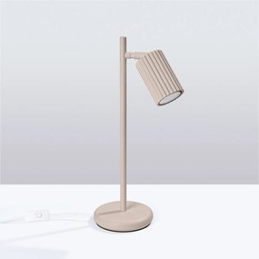 Lampa biurkowa KARBON taupe ryflowana SOLLUX  LIGHTING