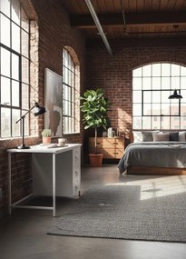 Białe Metalowe Biurko Z 3 Szufladami M0-E20