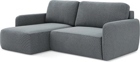 Narożnik lewostronny z funkcją spania - z tkaniny strukturalnej - jeans - LILO