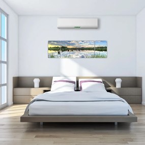 Obraz jeziora z trzcinami (170x50 cm)