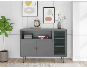Szara metalowa witryna 104x80 cm Rosalie – Støraa