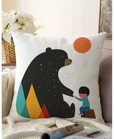 Poszewka na poduszkę z domieszką bawełny Minimalist Cushion Covers Bear, 55x55 cm