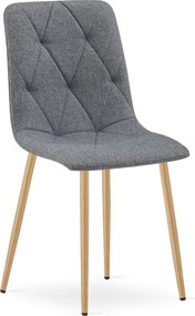 Ciemnoszare krzesło tapicerowane tkaniną do jadalni A0-K65