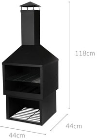 Grill z wysokim kominem, 118 cm