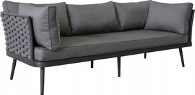 Zestaw mebli ogrodowych szary aluminium narożnik z poduszkami i stolik