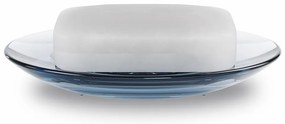 Niebieska plastikowa mydelniczka Droplet – Umbra