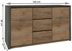 Szafka MONTANA K2DP, szara