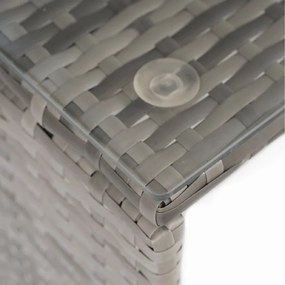 Zestaw Mebli Ogrodowych DALIANO Szary Narożnik Stolik Tarasowy Technorattan Nowoczesny