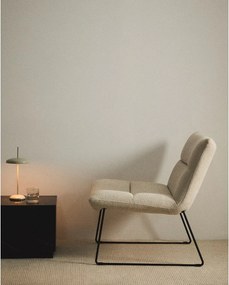 Beżowy fotel z tkaniny szenilowej Asen – Kave Home