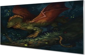 Szklany Panel Leśny Smok w Gęstwinie