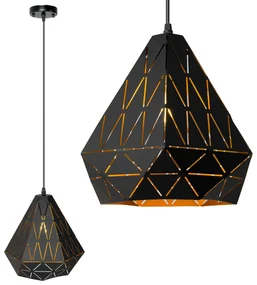 LAMPA SUFITOWA TRÓJKĄTNA GEOMETRYCZNA APP252-1CP CZARNA