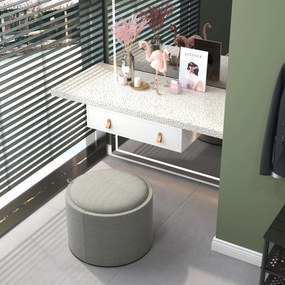 HOMCOM Pufa Pufa, Lekki, ukryta przestrzeń do przechowywania, składane wieko, 5 6cm x 56 cm x 42 cm, Szary + Naturalny