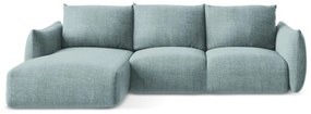 Niebieski rozkładany narożnik (lewostronny/z szezlongiem) Leila – Makamii