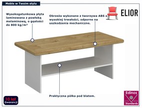 Klasyczna ława z półką biały + dąb harbor R0-L78